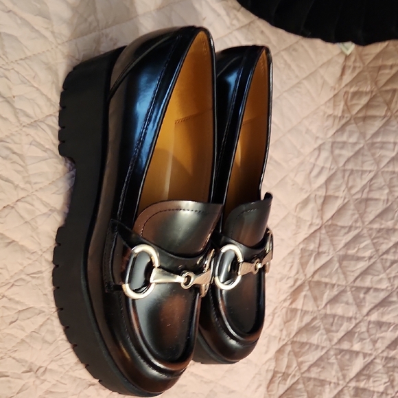 Marc Fisher Brown Loafers with Gold Accents - Picture 3 of 6